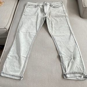 Mens distressed gray denim jean